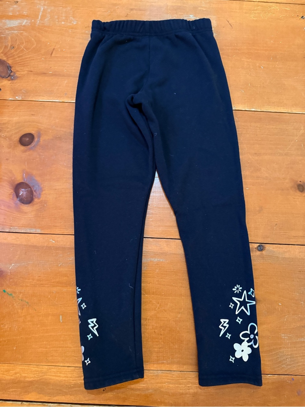 Carter's Black Leggings with Star & Flower Accents